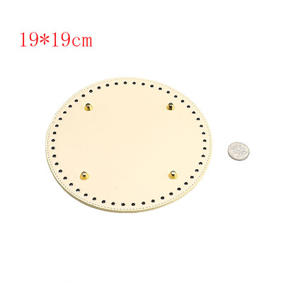 29,5*10 cm, kézzel készített ovális alsó kötött táskához PU bőr kopásálló kiegészítők alsó rész lyukakkal barkácsolt horgolt táska alja