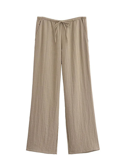 ZABA, la modă pentru femei, de culoare uni, cu rever, cămașă confortabilă cu mânecă lungă, ocazional, cu talie înaltă, pantaloni lați, set de două piese