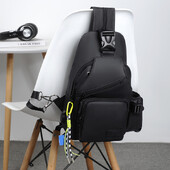 Vyriški „Messenger Crossbody“ vienguba pečių juosta verslui lauke nešioti nailoninius laisvalaikio krūtinės krepšius su didelėmis kišenėmis užtrauktuku darbui