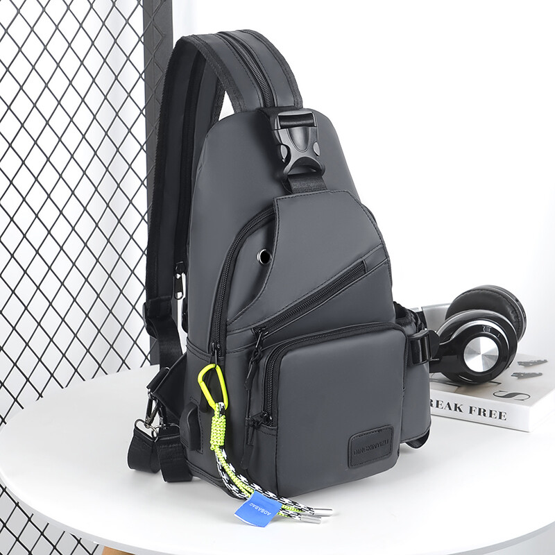 Vyriški „Messenger Crossbody“ vienguba pečių juosta verslui lauke nešioti nailoninius laisvalaikio krūtinės krepšius su didelėmis kišenėmis užtrauktuku darbui