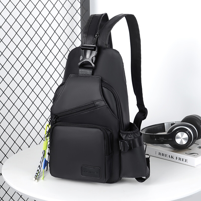 Vyriški „Messenger Crossbody“ vienguba pečių juosta verslui lauke nešioti nailoninius laisvalaikio krūtinės krepšius su didelėmis kišenėmis užtrauktuku darbui