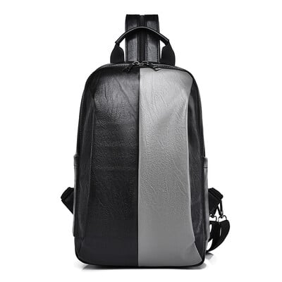 Férfi Messenger vízálló heveder kis vállú, üzleti sporthordozható PU bőr utazótáskák nagy zsebekkel, cipzárral munkához