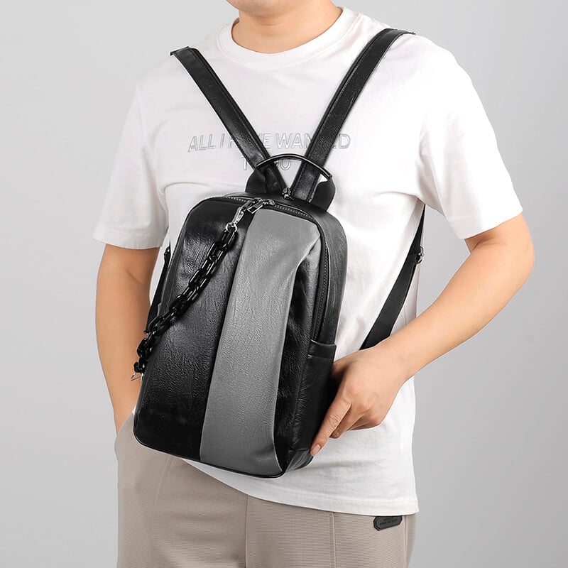 Férfi Messenger vízálló heveder kis vállú, üzleti sporthordozható PU bőr utazótáskák nagy zsebekkel, cipzárral munkához