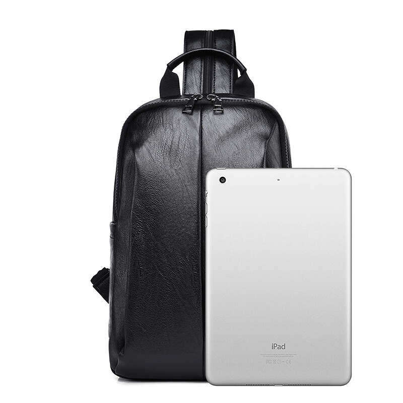 Férfi Messenger vízálló heveder kis vállú, üzleti sporthordozható PU bőr utazótáskák nagy zsebekkel, cipzárral munkához