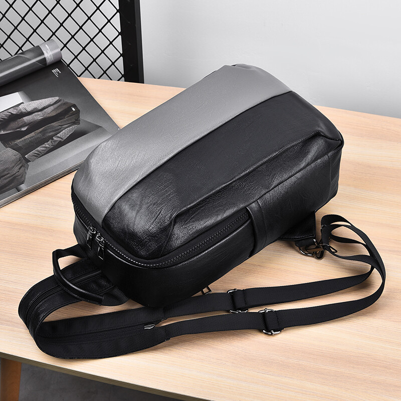 Férfi Messenger vízálló heveder kis vállú, üzleti sporthordozható PU bőr utazótáskák nagy zsebekkel, cipzárral munkához
