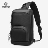 OZUKO Ľadvinka, taška, taška cez rameno, vodotesná oxfordská krátka cestovná taška cez rameno, nabíjanie cez USB, ležérna náprsná taška, kvalitná pánska nová