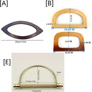 Αντικατάσταση λαβής τσάντας από μασίφ ξύλο DIY Ξύλινη τσάντα τσάντας μασίφ λαβή Κλασικό λουρί για ράψιμο Αξεσουάρ πορτοφολιού τσάντα με βελονάκι
