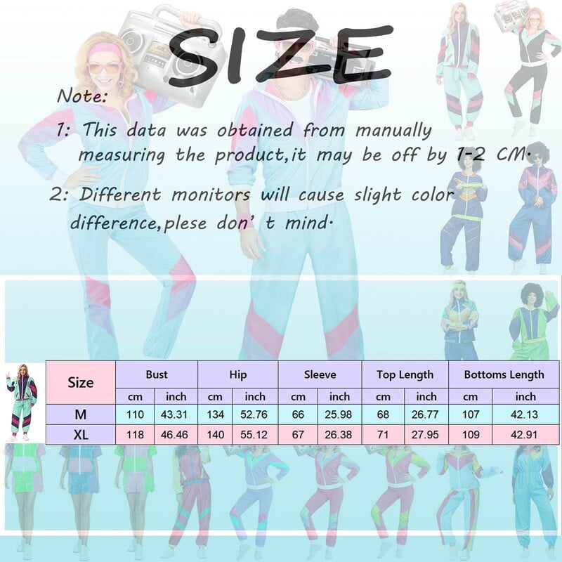 Suaugusiųjų 80-ųjų sportinis kostiumas Retro Hip Hop Disco Sportinio kostiumo rinkiniai Spalvą blokuojančių aprangų komplektas Moteriškas Vyriškas megztinis su apykakle su kelnaitėmis