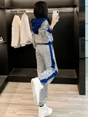 Kelnės, Moteriškas, sportinis kostiumas, megztiniai, atitinkantys spalvas, sportiniai piešiniai, kelnių rinkiniai moterims, 2 dalių pavasario ruduo su rankovėmis Nauji