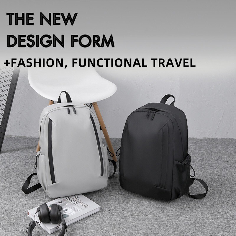 Fekete hátizsák férfiaknak női városi minimalista napi munkatáska nylon könnyű vízálló rövid távú utazási hátizsákok