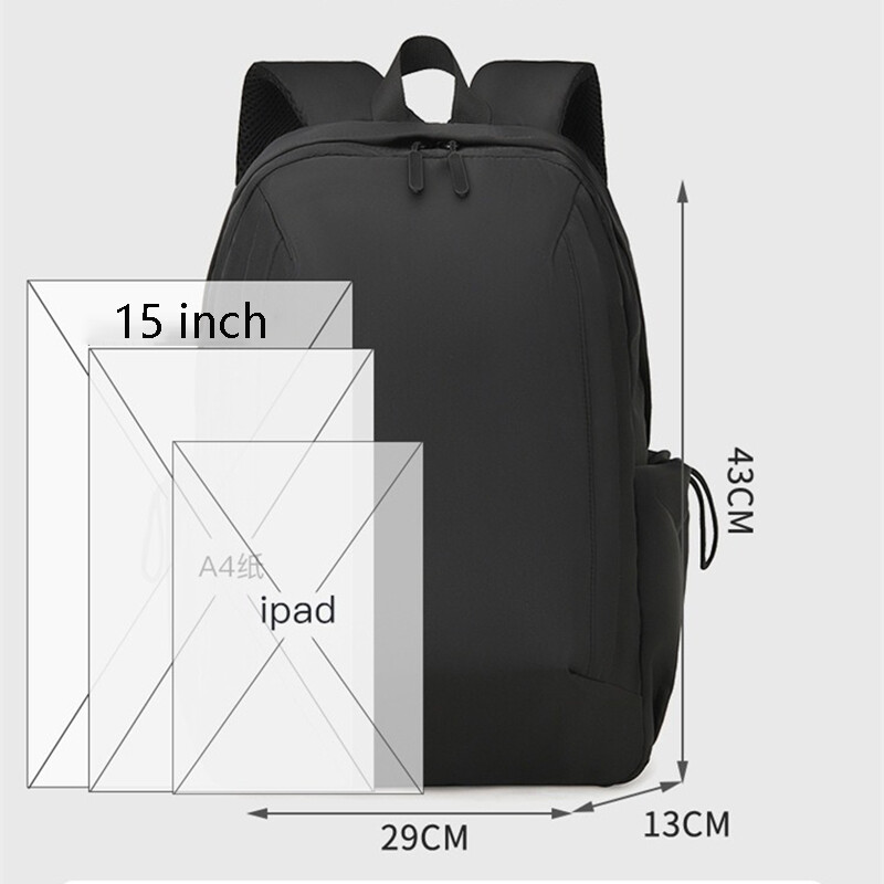 Fekete hátizsák férfiaknak női városi minimalista napi munkatáska nylon könnyű vízálló rövid távú utazási hátizsákok