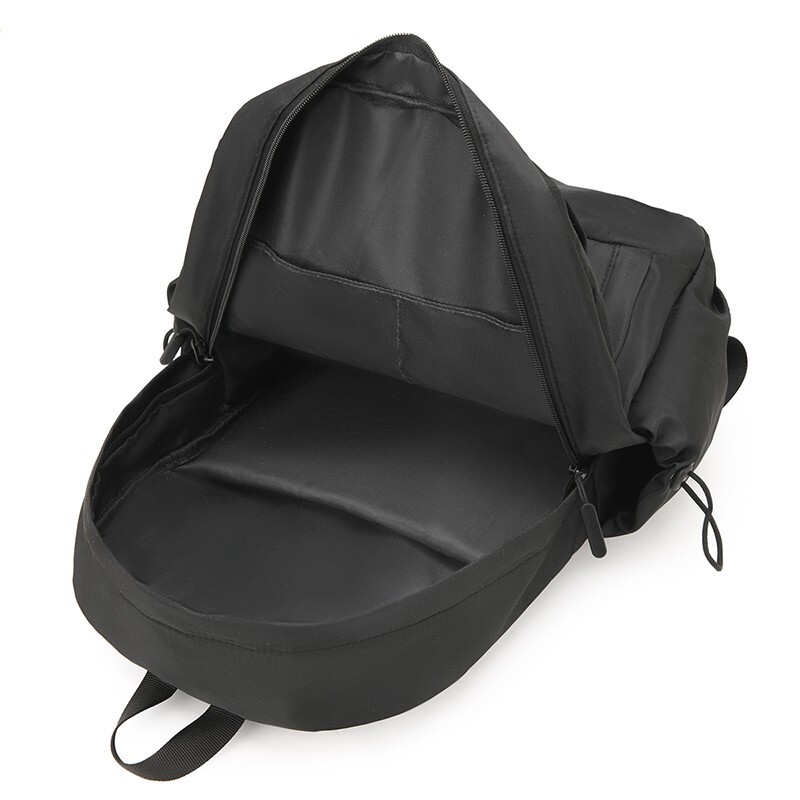 Fekete hátizsák férfiaknak női városi minimalista napi munkatáska nylon könnyű vízálló rövid távú utazási hátizsákok