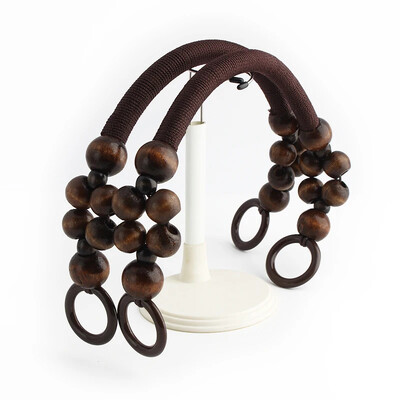 Ρετρό ύφανση σχοινιού Ξύλινες λαβές με χάντρες Ξύλινες λαβές για τσάντες με χάντρες για DIY πλεκτές τσάντες για ζώνη ώμου Αξεσουάρ τσάντες