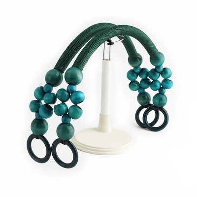 Ρετρό ύφανση σχοινιού Ξύλινες λαβές με χάντρες Ξύλινες λαβές για τσάντες με χάντρες για DIY πλεκτές τσάντες για ζώνη ώμου Αξεσουάρ τσάντες