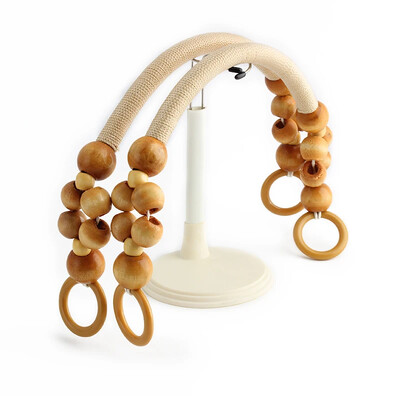 Ρετρό ύφανση σχοινιού Ξύλινες λαβές με χάντρες Ξύλινες λαβές για τσάντες με χάντρες για DIY πλεκτές τσάντες για ζώνη ώμου Αξεσουάρ τσάντες