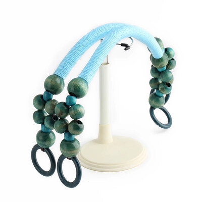 Ρετρό ύφανση σχοινιού Ξύλινες λαβές με χάντρες Ξύλινες λαβές για τσάντες με χάντρες για DIY πλεκτές τσάντες για ζώνη ώμου Αξεσουάρ τσάντες