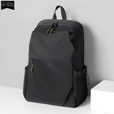 Rucsac VC pentru bărbați, de culoare solidă, de înaltă calitate, rezistent la apă, pentru laptop, geantă de călătorie pentru bărbați, rucsac de școală pentru studenți