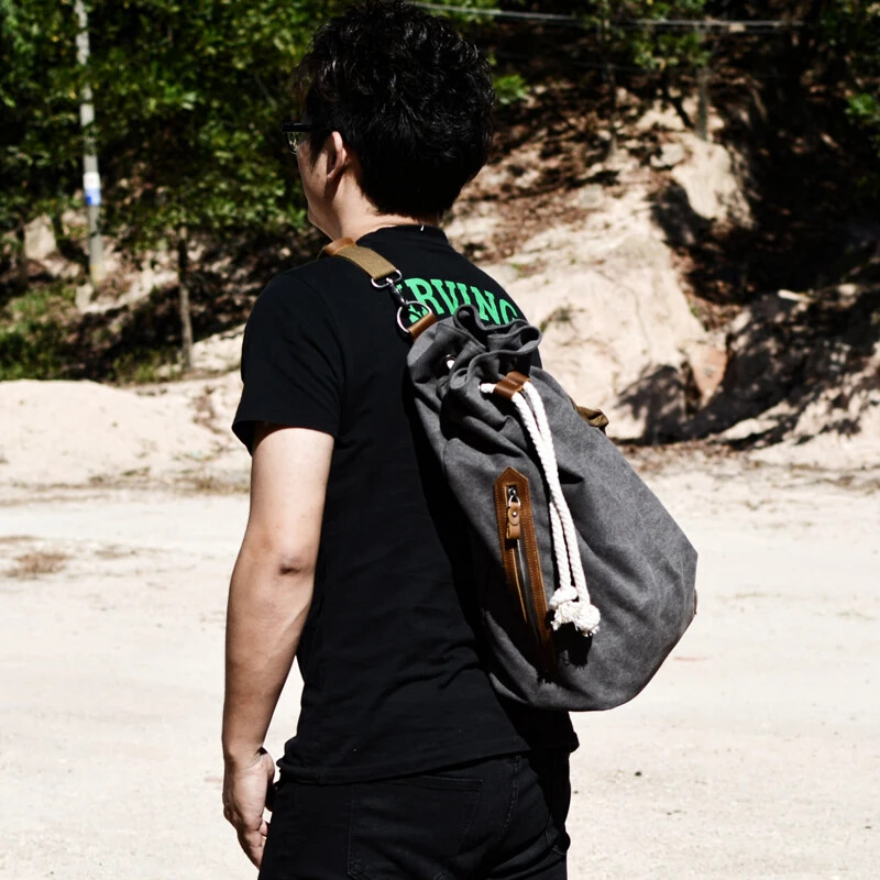 Amerikai vászon hátizsák válltáska jüan tong bao Vintage táskák Sport tornazsák Utazási hátizsák Vödörtáska Férfi