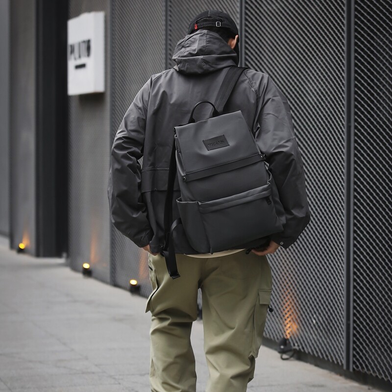 Juoda kuprinė vyrams Laisvalaikio verslo nešiojamojo kompiuterio kuprinė Minimalistinio dizaino Miesto kasdienė darbo kuprinė koledžo studentų kuprinė vyrams