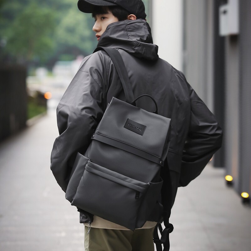 Juoda kuprinė vyrams Laisvalaikio verslo nešiojamojo kompiuterio kuprinė Minimalistinio dizaino Miesto kasdienė darbo kuprinė koledžo studentų kuprinė vyrams