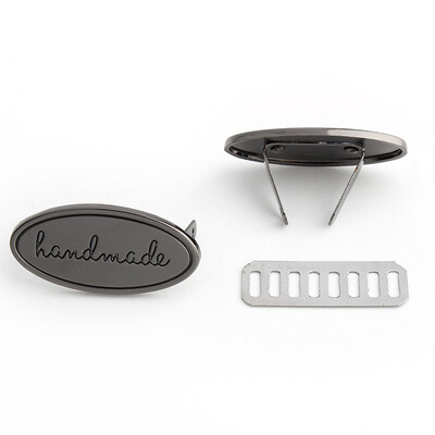 10 gab ovālas metāla gravēšanas somas etiķetes un etiķetes sprādze apģērba rokassomu dekorēšanai DIY pasūtījuma roku darbs šūšanas birku piederumi