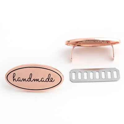 10 gab ovālas metāla gravēšanas somas etiķetes un etiķetes sprādze apģērba rokassomu dekorēšanai DIY pasūtījuma roku darbs šūšanas birku piederumi