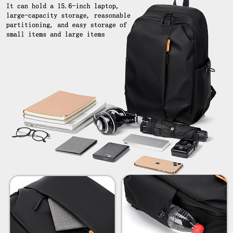 Férfi hátizsák üzleti alkalmi 14/15,6 hüvelykes laptoptáska ingázás utazási férfi kültéri sport hátizsák ifjúsági iskolatáskák fekete