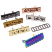10 ks DIY ručne vyrobené kovové štítky na tašky, šijacie klobúky, remeselné štítky, obdĺžnikové štítky, módne oblečenie, batožinu, doplnky, značkovú etiketu
