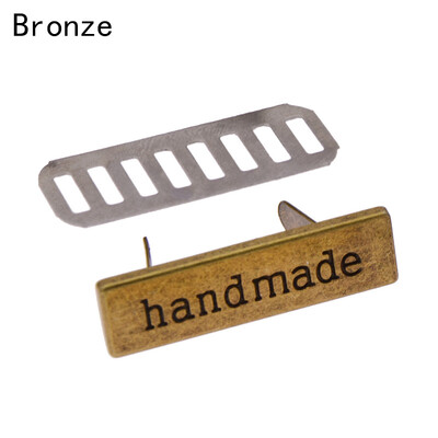 10 ks DIY ručne vyrobené kovové štítky na tašky, šijacie klobúky, remeselné štítky, obdĺžnikové štítky, módne oblečenie, batožinu, doplnky, značkovú etiketu