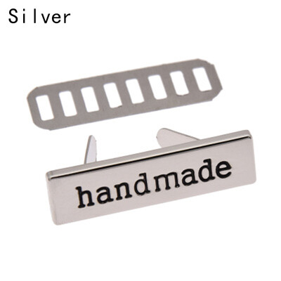 10 ks DIY ručne vyrobené kovové štítky na tašky, šijacie klobúky, remeselné štítky, obdĺžnikové štítky, módne oblečenie, batožinu, doplnky, značkovú etiketu
