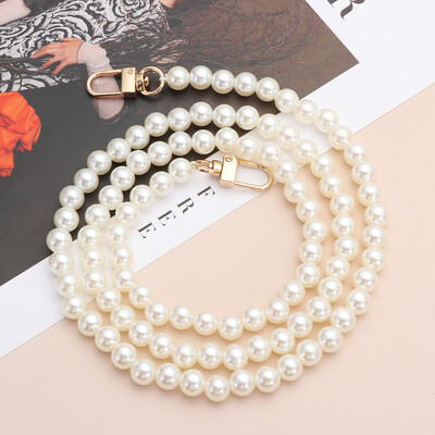 8/10 mm-es gyöngyszíj táskákhoz kézitáska fogantyúk barkács pénztárca Csere hosszú gyöngyös lánc válltáska pántokhoz Pearl Belt