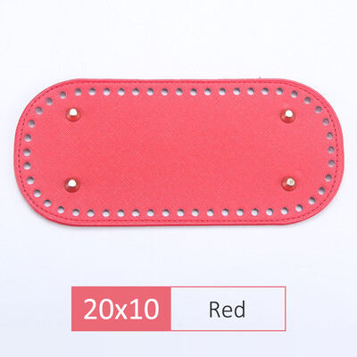 Fundă din piele PU QJH pentru geantă de tricotat, fund oval/rotund cu orificiu, accesorii pentru genți de tricotat diy, bază de geantă pentru croșetat