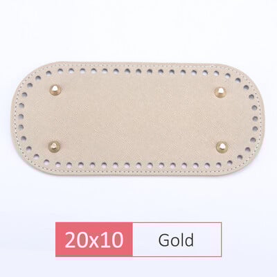 Fundă din piele PU QJH pentru geantă de tricotat, fund oval/rotund cu orificiu, accesorii pentru genți de tricotat diy, bază de geantă pentru croșetat