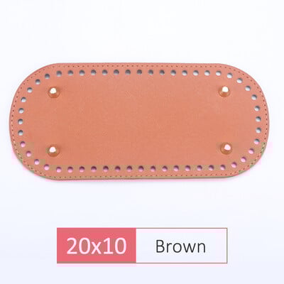 Fundă din piele PU QJH pentru geantă de tricotat, fund oval/rotund cu orificiu, accesorii pentru genți de tricotat diy, bază de geantă pentru croșetat