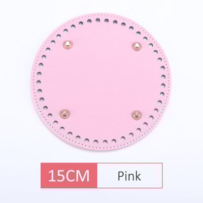 Fundă din piele PU QJH pentru geantă de tricotat, fund oval/rotund cu orificiu, accesorii pentru genți de tricotat diy, bază de geantă pentru croșetat