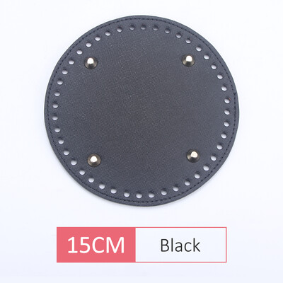 Fundă din piele PU QJH pentru geantă de tricotat, fund oval/rotund cu orificiu, accesorii pentru genți de tricotat diy, bază de geantă pentru croșetat