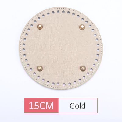 Fundă din piele PU QJH pentru geantă de tricotat, fund oval/rotund cu orificiu, accesorii pentru genți de tricotat diy, bază de geantă pentru croșetat