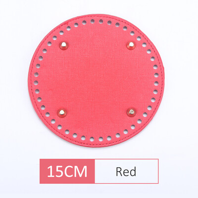 Fundă din piele PU QJH pentru geantă de tricotat, fund oval/rotund cu orificiu, accesorii pentru genți de tricotat diy, bază de geantă pentru croșetat