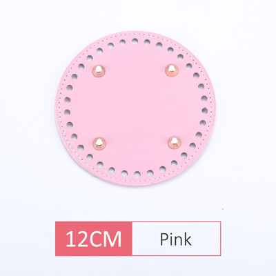 Fundă din piele PU QJH pentru geantă de tricotat, fund oval/rotund cu orificiu, accesorii pentru genți de tricotat diy, bază de geantă pentru croșetat