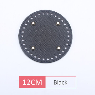 Fundă din piele PU QJH pentru geantă de tricotat, fund oval/rotund cu orificiu, accesorii pentru genți de tricotat diy, bază de geantă pentru croșetat