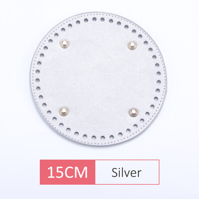 Fundă din piele PU QJH pentru geantă de tricotat, fund oval/rotund cu orificiu, accesorii pentru genți de tricotat diy, bază de geantă pentru croșetat