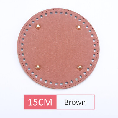 Fundă din piele PU QJH pentru geantă de tricotat, fund oval/rotund cu orificiu, accesorii pentru genți de tricotat diy, bază de geantă pentru croșetat