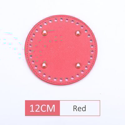 Fundă din piele PU QJH pentru geantă de tricotat, fund oval/rotund cu orificiu, accesorii pentru genți de tricotat diy, bază de geantă pentru croșetat
