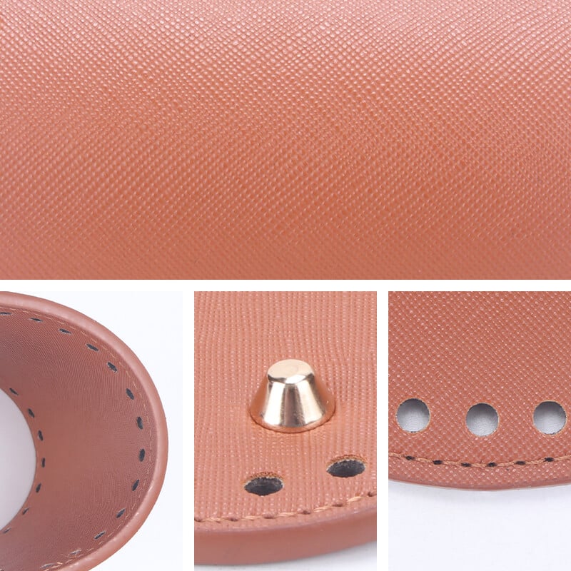 Fundă din piele PU QJH pentru geantă de tricotat, fund oval/rotund cu orificiu, accesorii pentru genți de tricotat diy, bază de geantă pentru croșetat