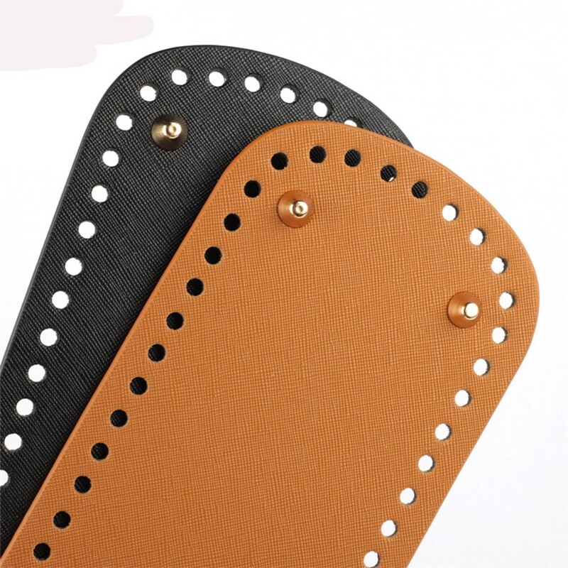 3 vnt. / rinkinys Naujas PU odinis „pasidaryk pats“ nėrimo krepšys, rankų darbo raištelių priedai, austų maišelių rinkinys, patvarus vienspalvis krepšio dugnas