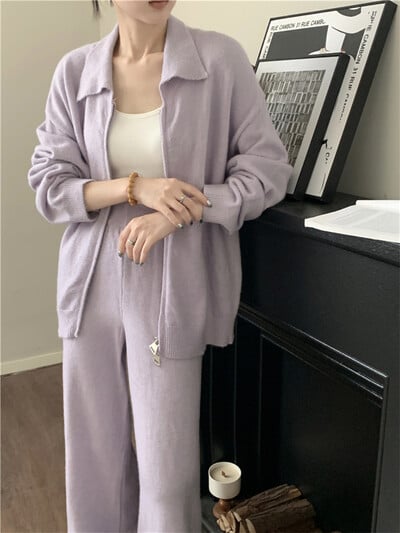 Colorfaith WS6781X 2024 New Vintage Σετ 2 τεμαχίων Ζακέτες με παντελόνι Πλεκτά Γυναικείες Φθινοπωρινές χειμερινές κορεάτικες κομψές φόρμες