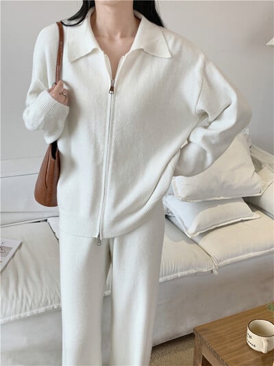 Colorfaith WS6781X 2024 New Vintage Σετ 2 τεμαχίων Ζακέτες με παντελόνι Πλεκτά Γυναικείες Φθινοπωρινές χειμερινές κορεάτικες κομψές φόρμες