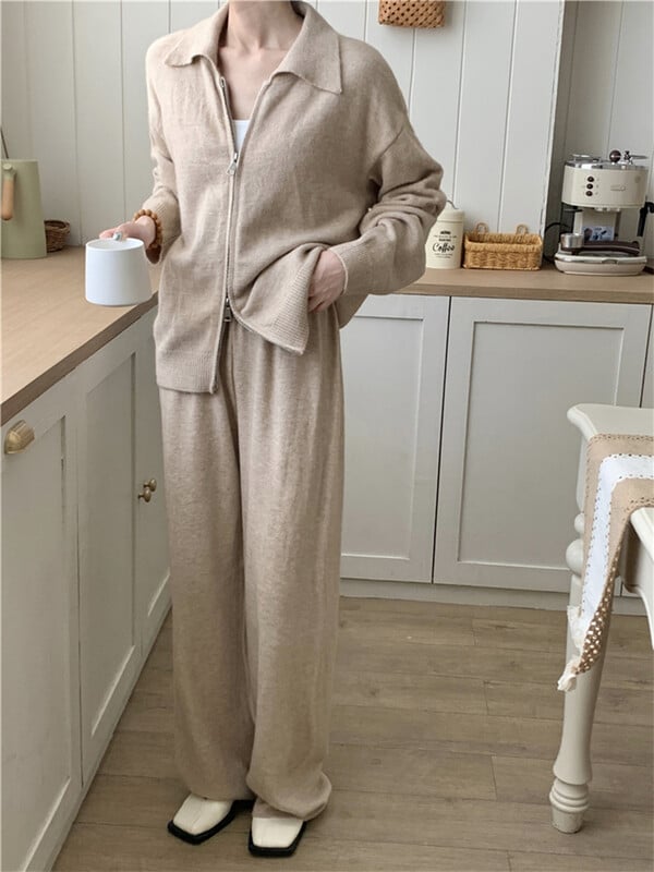 Colorfaith WS6781X 2024 New Vintage Σετ 2 τεμαχίων Ζακέτες με παντελόνι Πλεκτά Γυναικείες Φθινοπωρινές χειμερινές κορεάτικες κομψές φόρμες