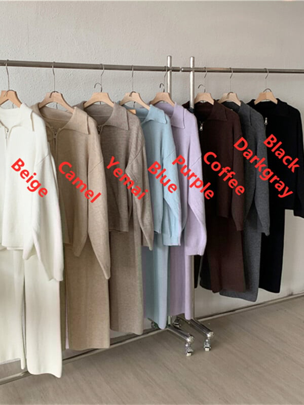 Colorfaith WS6781X 2024 New Vintage Σετ 2 τεμαχίων Ζακέτες με παντελόνι Πλεκτά Γυναικείες Φθινοπωρινές χειμερινές κορεάτικες κομψές φόρμες