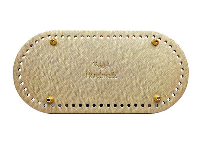 12*25cm Οβάλ κάτω μέρος για πλεκτή τσάντα PU δερμάτινη τσάντα βάσης αξεσουάρ Χειροποίητο κάτω μέρος DIY Pad υφασμένο δερμάτινο πάτο τσάντας